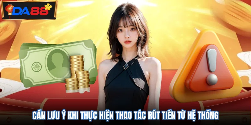 Cần lưu ý khi thực hiện thao tác rút tiền từ hệ thống